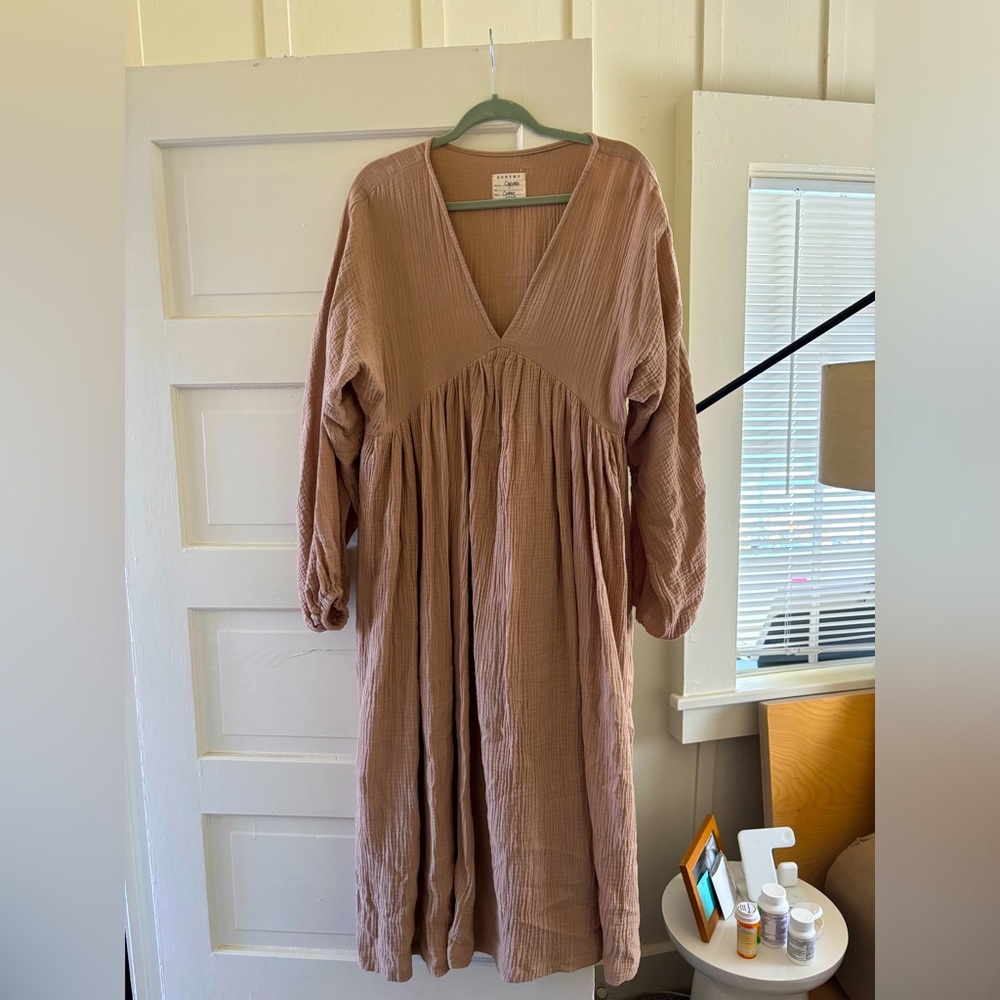 Boheme Women's Maxi Dress in Tan